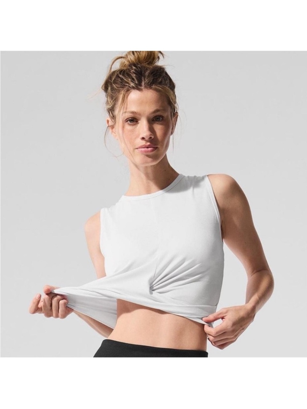 ALO Yoga White twist tank top